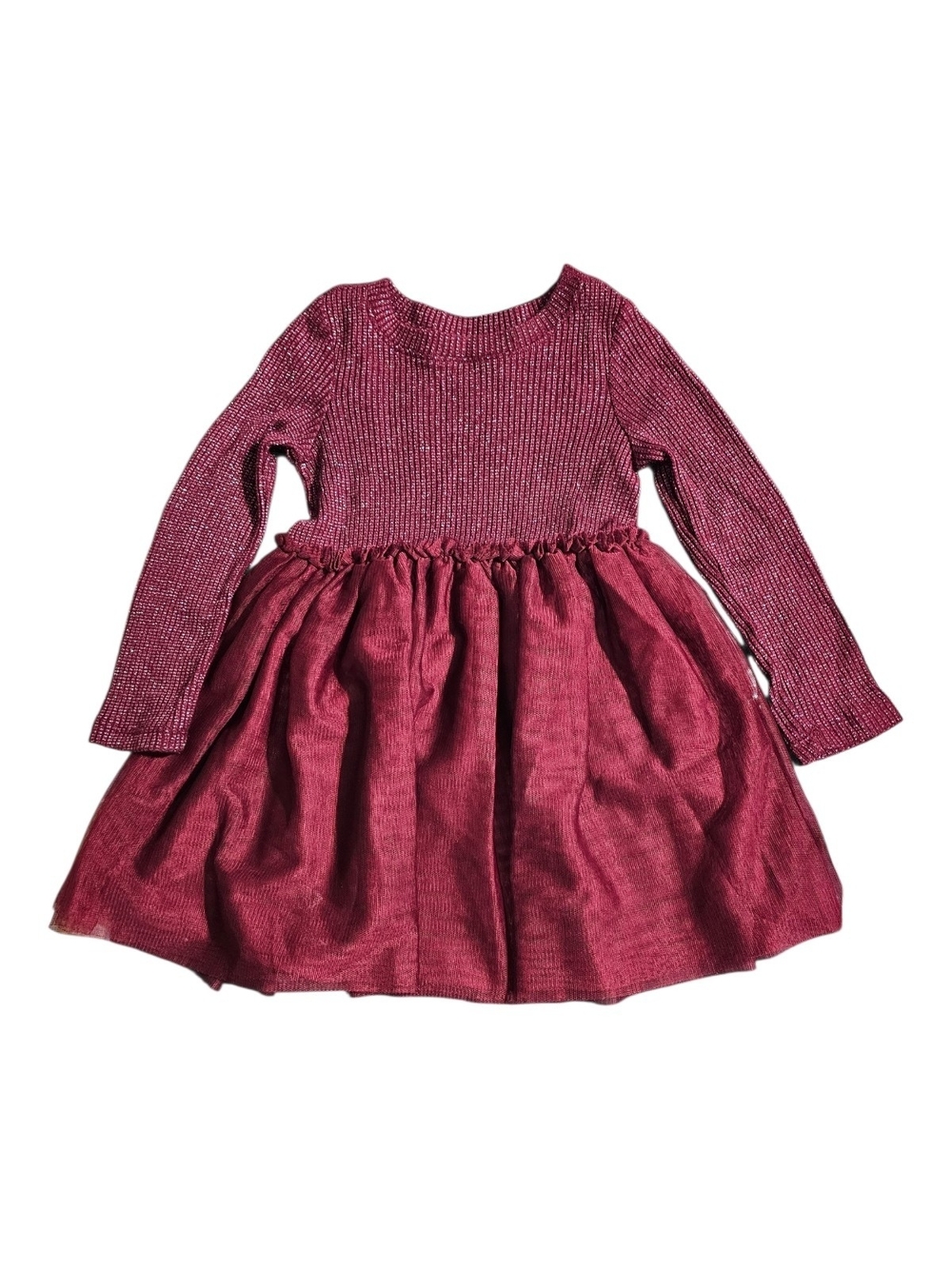 Cat & Jack Berry Knit Top & Soft Tulle Skirt Dress